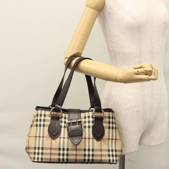 BURBERRY Nova Check Tote Bag PVC Beige Auth - Picture 1 of 16